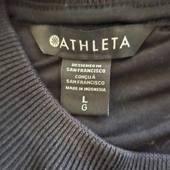 NWT Athleta Silk Hybrid Tee Black - Picture 6 of 10